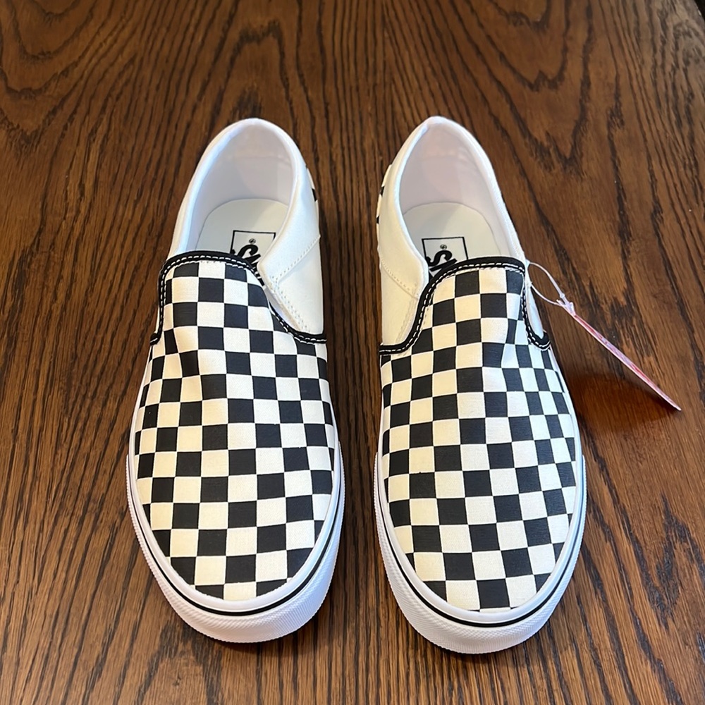 Vans Asher Slip-On Sneaker Checkerboard Black/White Size 10
